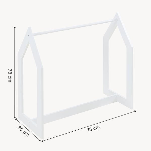 [en.casa] Kledingrek Værløse 78x75x35 cm wit en houtkleurig