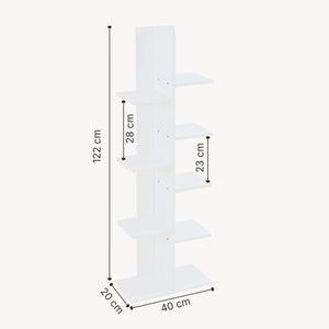 [en.casa] Boekenkast Rødekro schap 122x40x20 cm wit