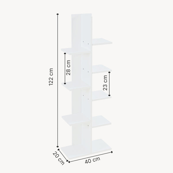 [en.casa] Boekenkast Rødekro schap 122x40x20 cm wit
