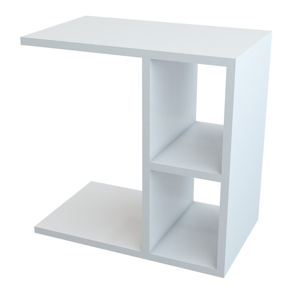 [en.casa] Bijzettafel Ravnsborg met 2 planken 50x50x30 cm wit