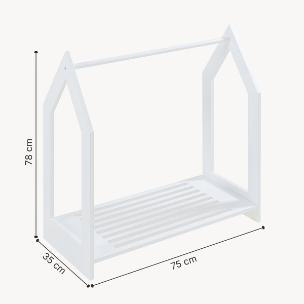 [en.casa] Kledingrek Langeskov 78x75x35 cm wit en houtkleurig