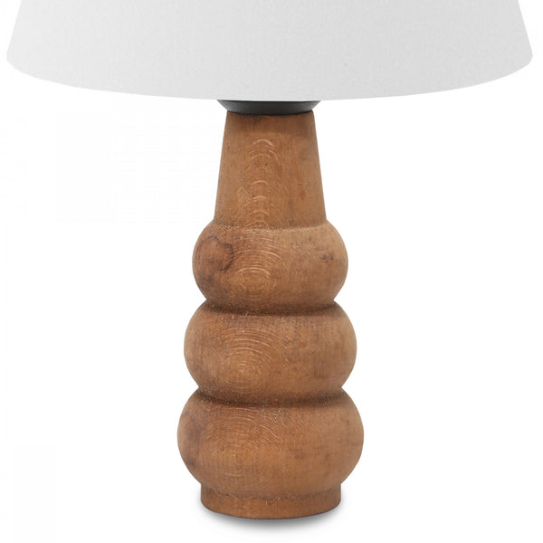 [lux.pro] Tafellamp Poole 30 cm E27 houtkleurig en wit