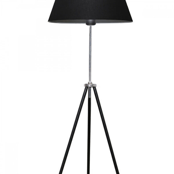 [lux.pro] Staande lamp Livingston 150 cm E27 zwart en zilverkleurig