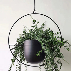 [en.casa] Plantenhanger Opsterland set van 2 zwart 