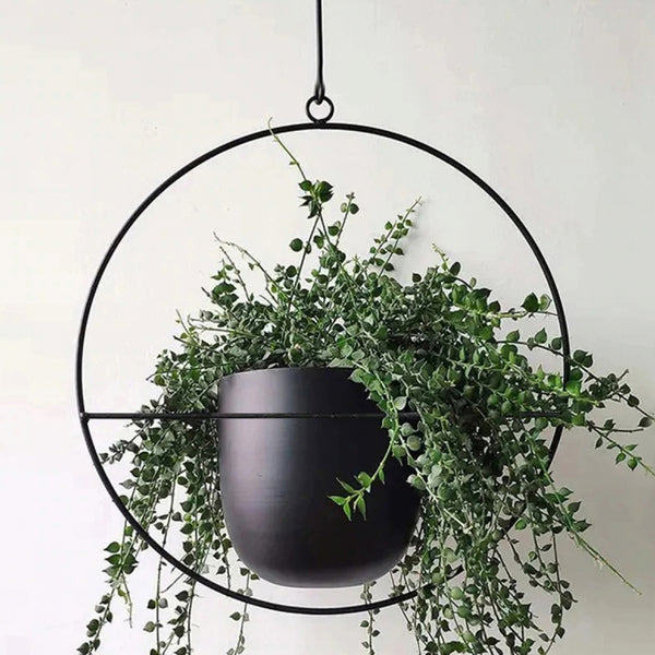 [en.casa] Plantenhanger Opsterland set van 2 zwart 