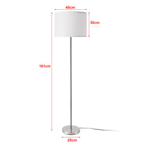 [lux.pro] Staande lamp Tamworth vloerlamp 161 cm E27 zilverkleurig en wit