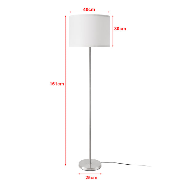 [lux.pro] Staande lamp Tamworth vloerlamp 161 cm E27 zilverkleurig en wit