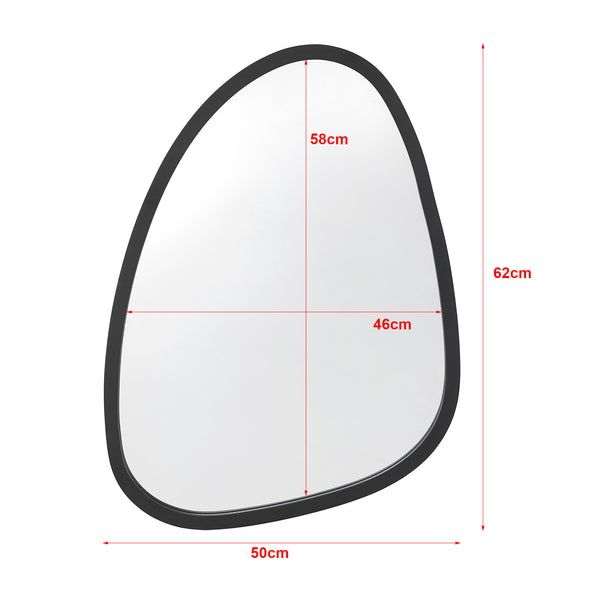 [en.casa] Spiegel Grottole hangend 62x50 cm zwart mat