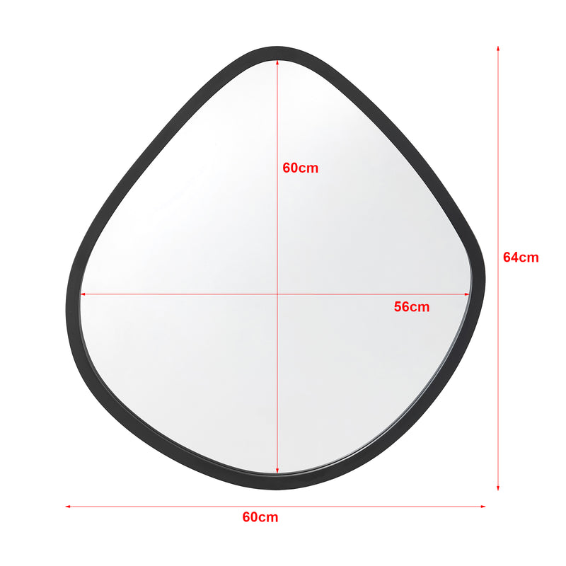 Maatschets [en.casa] Spiegel Galatone hangend 64x60 cm zwart mat