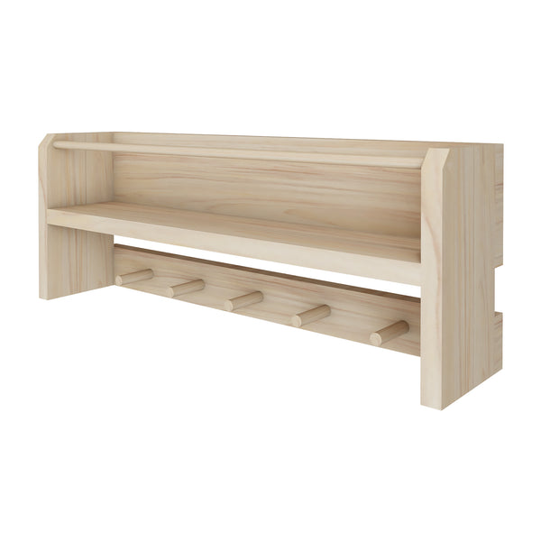 [en.casa] Wandkapstok Sundeved 20x50x9 cm houtkleurig