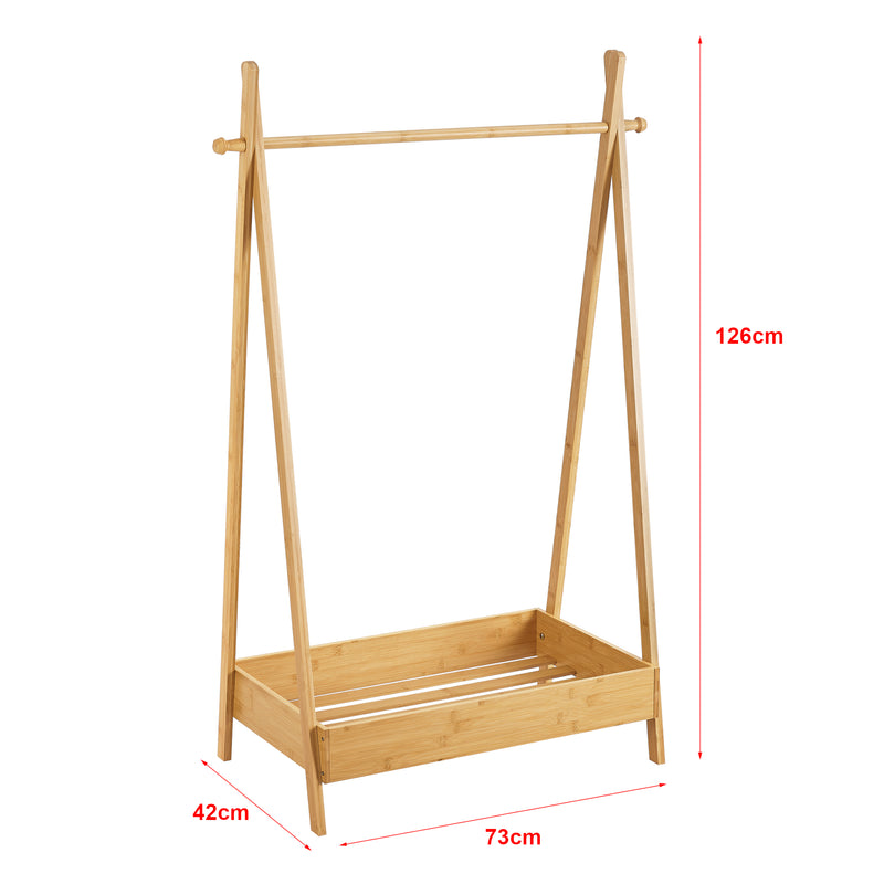 Maatschets [en.casa] Kledingrek Sola 126x73x42 cm bamboe houtkleurig