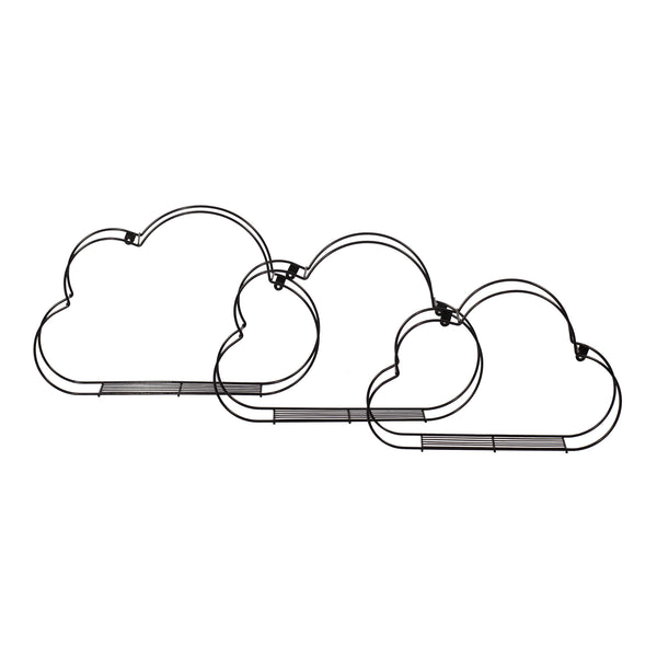 [en.casa] Wandrek Tønder metaal set van 3 zwart