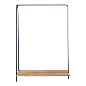[en.casa] Kledingrek Ørbæk 144x100x35 cm zwart en houtkleurig