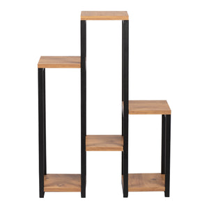 [en.casa] Plantenstandaard Rosenholm 78,5x56x20 cm zwart en houtkleurig