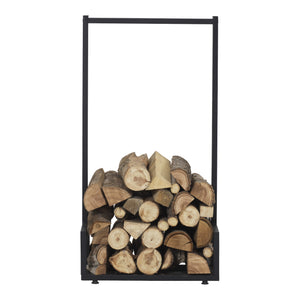 [en.casa] Brandhout Thisted rek houtopslag 50x35x95 cm metaal zwart
