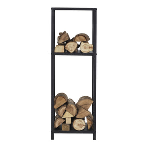 [en.casa] Brandhout rek Tinglev houtopslag 34x34x105 cm zwart