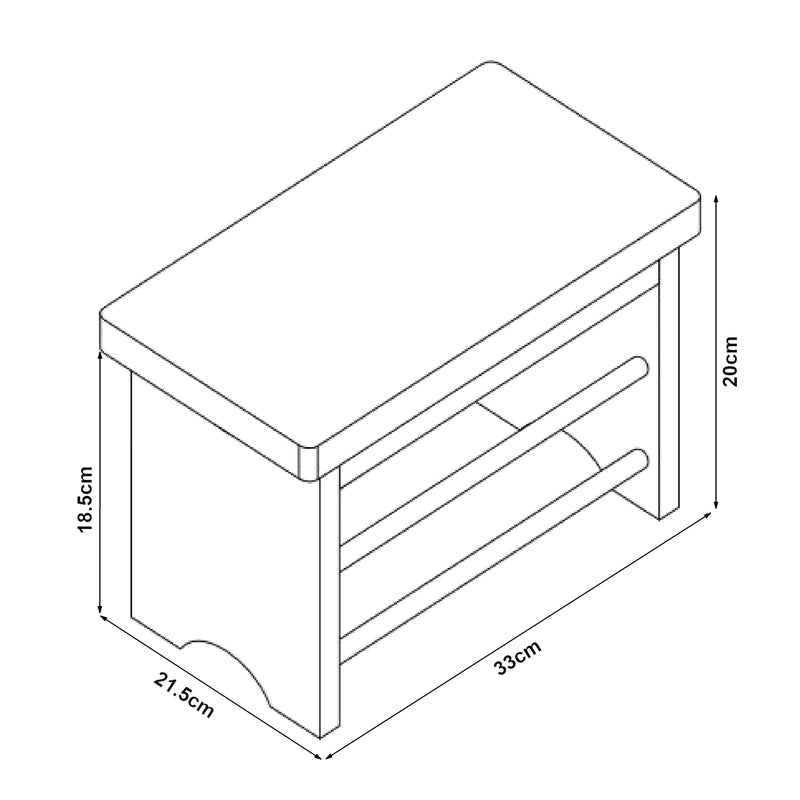 Maatschets [en.casa] Opstapje Ryslinge 33x21,5x20 cm bamboe max 100 kg