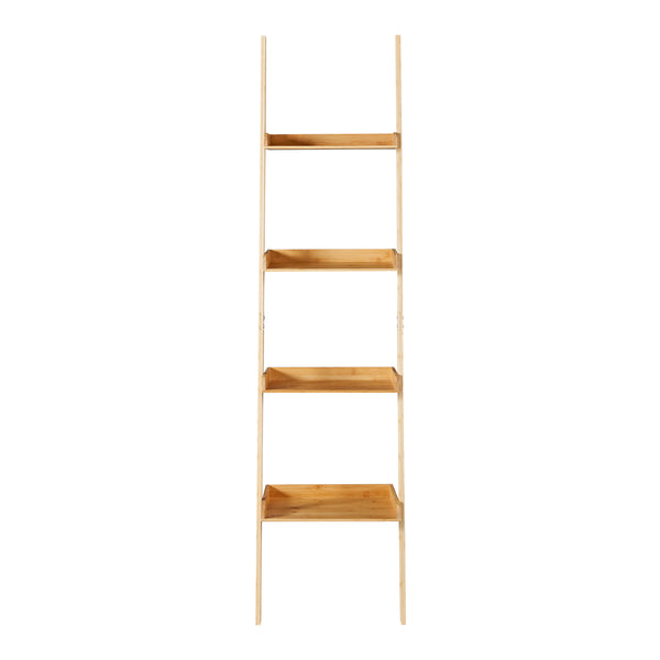 [en.casa] Badkamerrek Göinge bamboe ladderplank met 4 planken