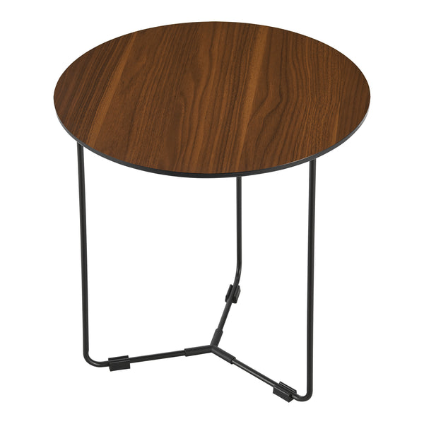 [en.casa] Bijzettafel Böhen rond 42x39,5 cm zwart en walnootkleurig