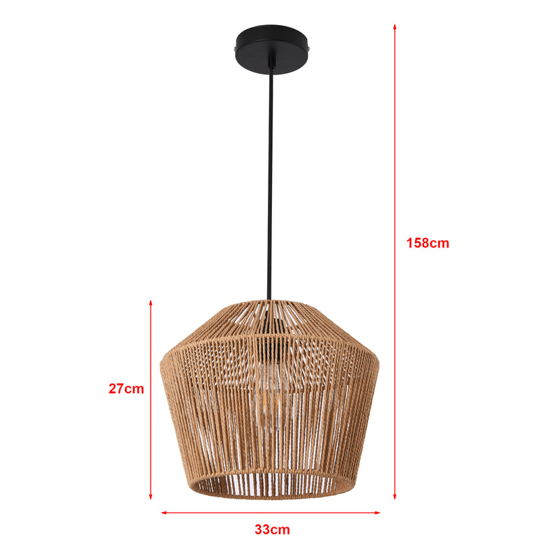 Maatschets lux.pro Hanglamp Sela 158x33 cm zwart en beige E27