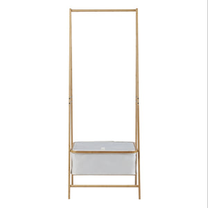 [en.casa] Bamboe kledingrek Iitti 159x60x45 cm houtkleurig en wit