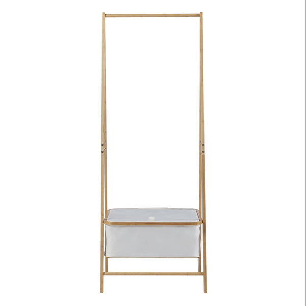 [en.casa] Bamboe kledingrek Iitti 159x60x45 cm houtkleurig en wit