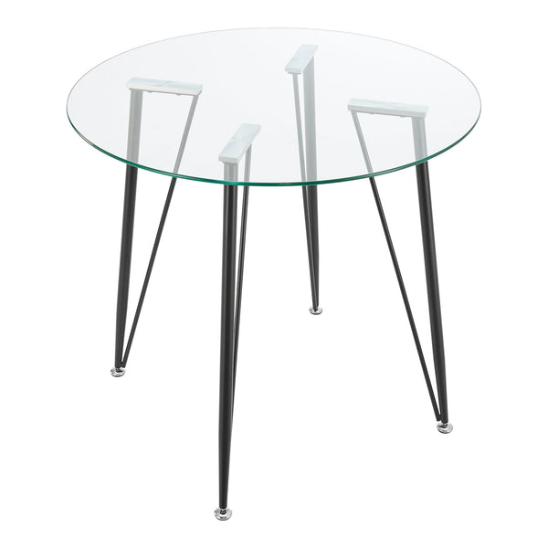 [en.casa] Glazen tafel Huittinen rond 72x80 cm zwart en transparant