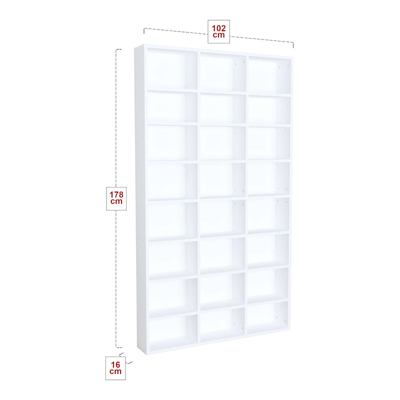 Maatschets [en.casa] Boekenkast Askvoll schap 178x102x16 cm wit
