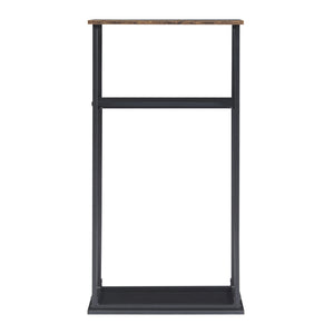 [en.casa] Brandhout rek Turku houtopslag 112x60x30 cm zwart en houtkleurig donker