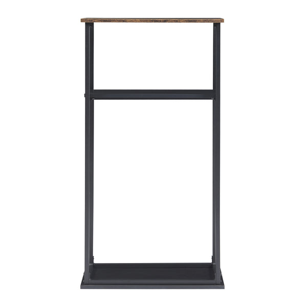[en.casa] Brandhout rek Turku houtopslag 112x60x30 cm zwart en houtkleurig donker