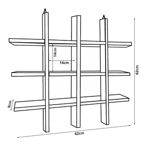 [en.casa] Wandplank Orimattila grenen 62x62x9 cm houtkleurig donker