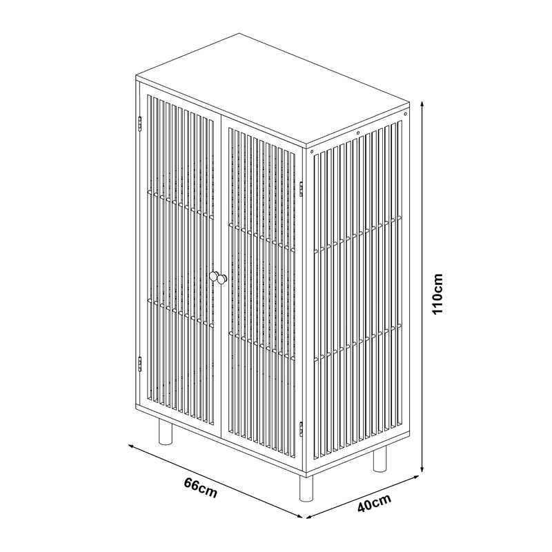 Maatschets [en.casa] Bamboe kast Grong 110x66x40 cm houtkleurig