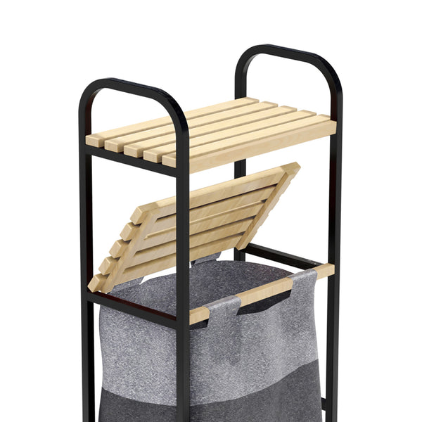 [en.casa] Badkamerrek Pello met 2 planken en 1 waszak 100x39x22 cm