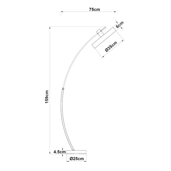 [lux.pro] Staande lamp Stafford vloerlamp159 cm grijs E27