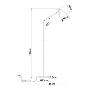lux.pro Staande lamp Stockport vloerlamp 139 cm zwart wit en goudkleurig E27