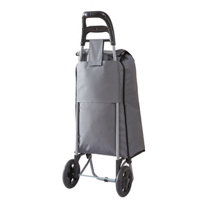 [en.casa] Boodschappentrolley Aaby 95,5x35x29 cm donkergrijs en zwart