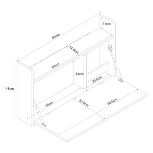 Klaptafel Rautalampi wandbureau voor wandmontage [en.casa]