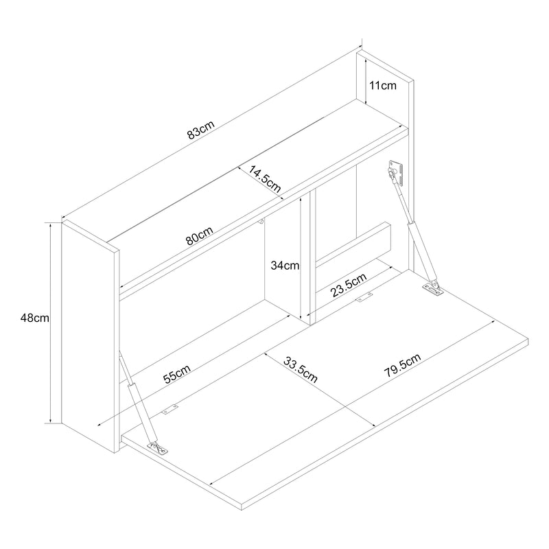 Maatschets Klaptafel Rautalampi wandbureau voor wandmontage [en.casa]