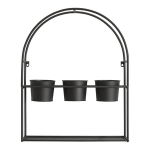 [en.casa] Plantenrek Merikarvia met bloempotten 65x52x15 cm zwart
