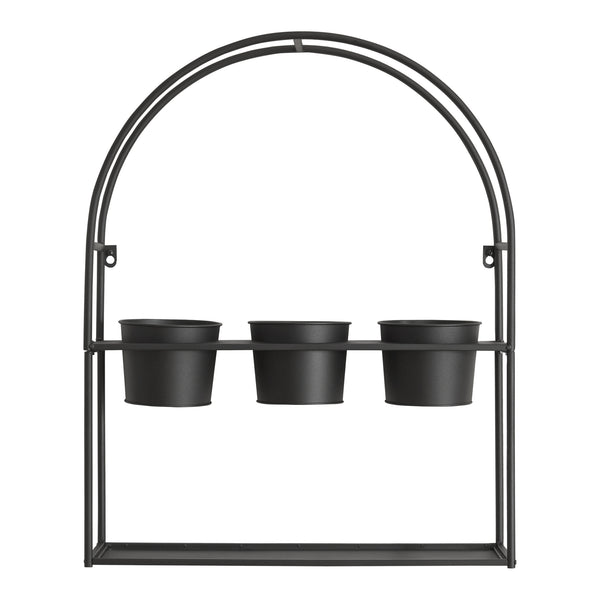 [en.casa] Plantenrek Merikarvia met bloempotten 65x52x15 cm zwart