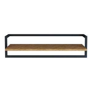 [en.casa] Wandkapstok Evje 80x30x20 cm houtkleurig en zwart