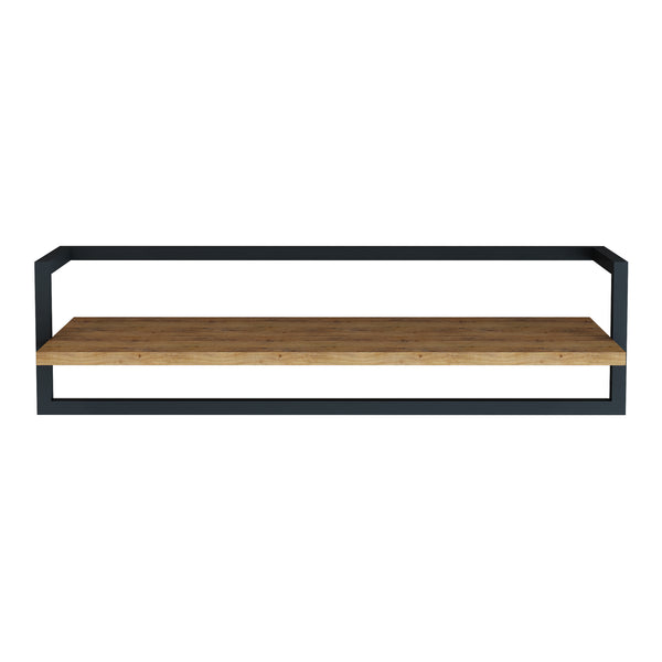 [en.casa] Wandkapstok Evje 80x30x20 cm houtkleurig en zwart