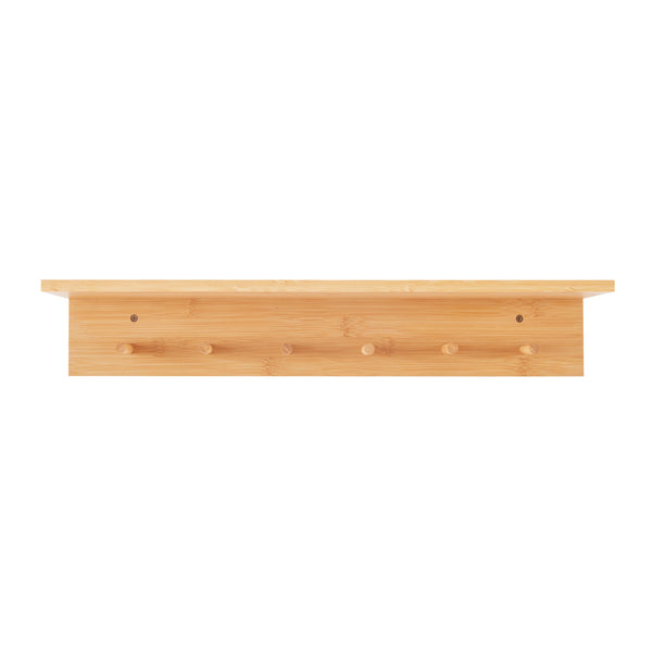[en.casa] Wandkapstok Fjord met 1 plank 58,5x16,5x10 bamboe