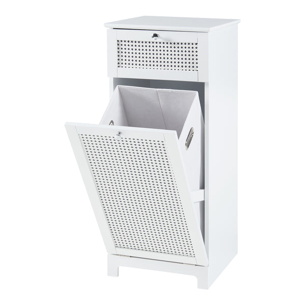 [en.casa] Badkamerkast Karlsøy met wasmand 90x38x40 cm wit