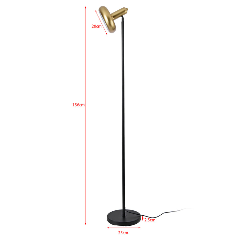 Maatschets lux.pro Staande lamp Namsos vloerlamp 156 cm E27 zwart en goudkleurig