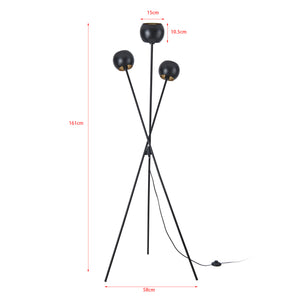 lux.pro Staande lamp Nykvarn vloerlamp 161 cm 3xE14 zwart en goudkleurig