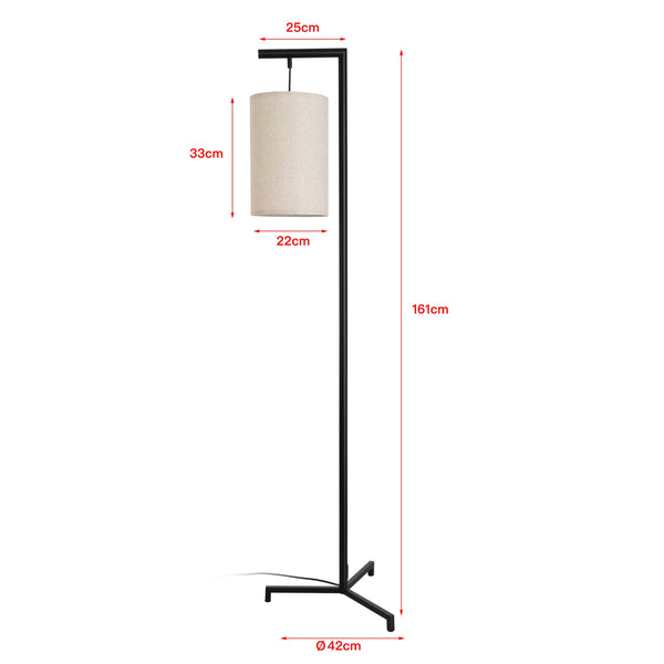 lux.pro Staande lamp Skaun 161x42x42 cm zwart en beige