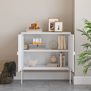 Commode Castelli 82,5x80x40 cm staal wit [en.casa]