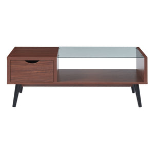 [en.casa] Salontafel Markaryd 110x50x40 cm walnootkleurig