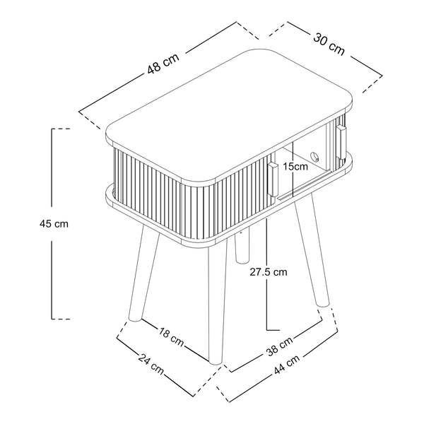 [en.casa] Bijzettafel Nordkapp 48x30x45 cm houtkleurig